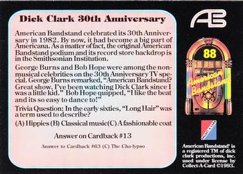 1993 Collect-A-Card American Bandstand #88 30th Anniversary Back