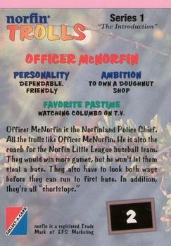 1993 Collect-A-Card Norfin Trolls #2 Officer McNorfin Back
