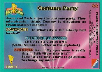 1994 Collect-A-Card Mighty Morphin Power Rangers (Walmart) #88 Costume Party Back