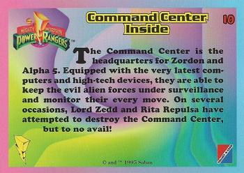 1995 Collect-A-Card Power Rangers Kmart #10 Command Center Inside Back