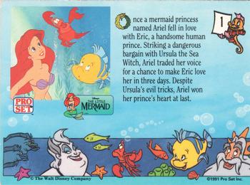 1991 Pro Set The Little Mermaid #1 Once a mermaid princess named Ariel fell in Back