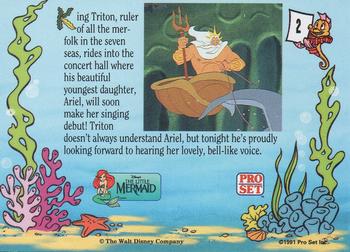 1991 Pro Set The Little Mermaid #2 King Triton, ruler of all the merfolk in the Back