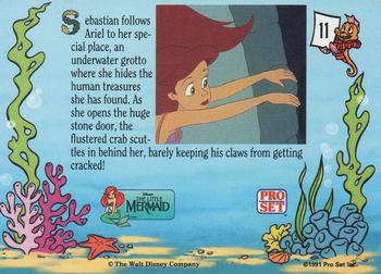 1991 Pro Set The Little Mermaid #11 Sebastian follows Ariel to her special place Back
