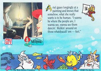 1991 Pro Set The Little Mermaid #14 Ariel gazes longingly at a painting and know Back