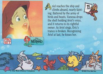 1991 Pro Set The Little Mermaid #73 Ariel reaches the ship and climbs aboard, ne Back