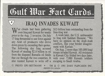 1991 Dart Gulf War Facts #4 Iraq Invades Kuwait Back