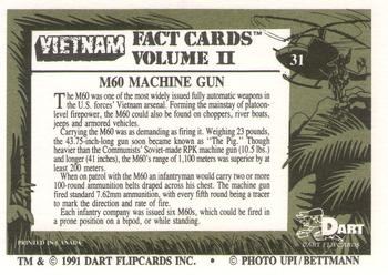 1991 Dart Vietnam Facts Volume II #31 M60 Machine Gun Back
