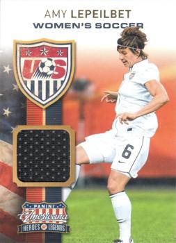 2012 Panini Americana Heroes & Legends - US Women's Soccer Team Materials #4 Amy LePeilbet Front