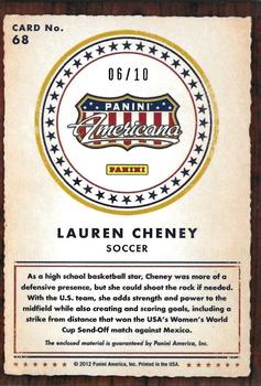 2012 Panini Americana Heroes & Legends - Elite Materials Gold Proof #68 Lauren Cheney Back