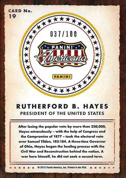 2012 Panini Americana Heroes & Legends - Bronze Proof #19 Rutherford B. Hayes Back