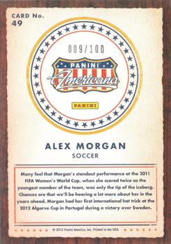 2012 Panini Americana Heroes & Legends - Bronze Proof #49 Alex Morgan Back