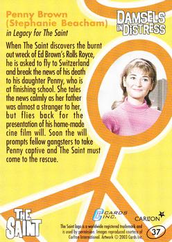 2003 Cards Inc. Best of the Saint #37 Penny Brown (Stephanie Beacham) Back