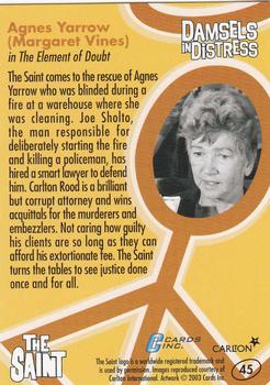 2003 Cards Inc. Best of the Saint #45 Agnes Yarrow (Margaret Vines) Back