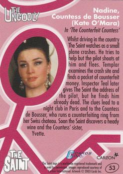2003 Cards Inc. Best of the Saint #53 Nadine, Countess de Bousser (Kate O'Mara) Back