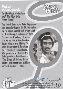 2003 Cards Inc. Best of the Saint #63 Peter Wyngarde Back