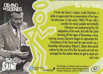 2003 Cards Inc. Best of the Saint #67 The Write Stuff Back