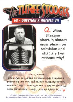 1997 DuoCards The Three Stooges #68 Question & Answer VII Back