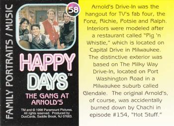 1998 DuoCards Happy Days Collection #58 The Gang at Arnold's Back