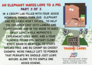 1998 Comic Images South Park #33 An Elephant Makes Love to a Pig: Part 3 of 3 Back