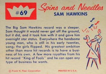 1960 Fleer Spins and Needles #69 Sam Hawkins Back