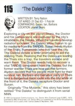 1995 Cornerstone Doctor Who Series 2 #115 The Daleks [B] Back