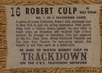 1958 Topps T.V. Westerns #16 Robert Culp as Hoby Gilman Back