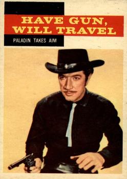 1958 Topps T.V. Westerns #30 Paladin Takes Aim Front