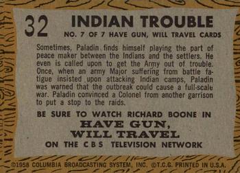 1958 Topps T.V. Westerns #32 Indian Trouble Back