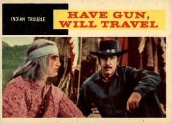 1958 Topps T.V. Westerns #32 Indian Trouble Front
