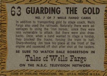 1958 Topps T.V. Westerns #63 Guarding the Gold Back