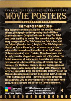2007 Breygent Classic Movie Posters #4 The Thief of Bagdad (1924) Back