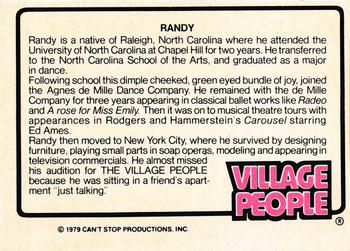 1979 Donruss Rock Stars #13 Village People (Randy Jones) Back