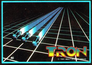 1982 Donruss Tron Movie #40 3 blue cycles Front