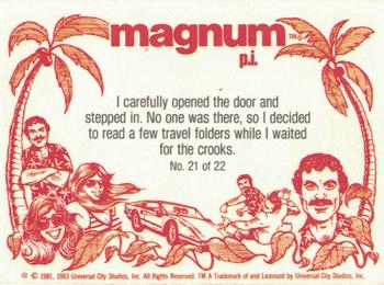 1983 Donruss Magnum P.I. #21 I carefully opened the door and stepped in. Back