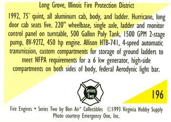 1993 Bon Air Fire Engines #196 Long Grove, Illinois - 1992 75' Quint Back