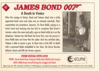 1993 Eclipse James Bond Series 1 #47 A Death in Venice Back