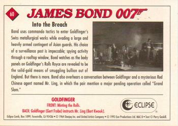 1993 Eclipse James Bond Series 1 #60 Into the Breach Back