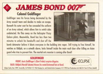 1993 Eclipse James Bond Series 1 #71 Colonel Goldfinger Back