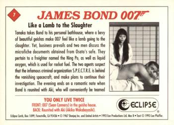1993 Eclipse James Bond Series 2 #7 Like a Lamb to the Slaughter Back