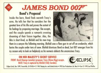 1993 Eclipse James Bond Series 2 #43 Bond's Proposal Back