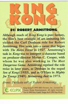1993 Eclipse King Kong Movie #81 Robert Armstrong Back