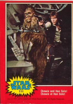 1977 O-Pee-Chee Star Wars #111 Chewie and Han Solo! Front