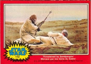 1977 O-Pee-Chee Star Wars #112 Threatened by Sandpeople! Front