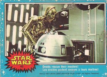 1977 O-Pee-Chee Star Wars #40 Droids rescue their masters! Front