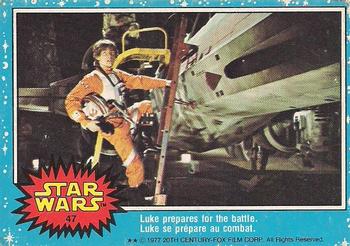 1977 O-Pee-Chee Star Wars #47 Luke prepares for the battle Front
