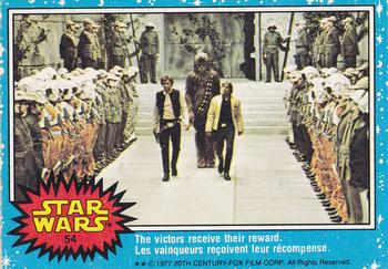 1977 O-Pee-Chee Star Wars #54 The victors receive their reward Front