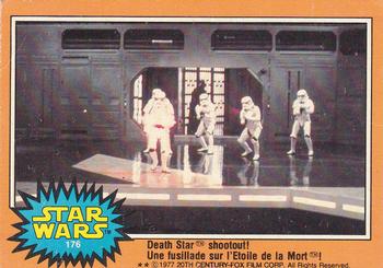 1977 O-Pee-Chee Star Wars #176 Death Star shootout! Front