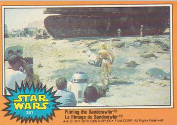 1977 O-Pee-Chee Star Wars #261 Filming the Sandcrawler Front