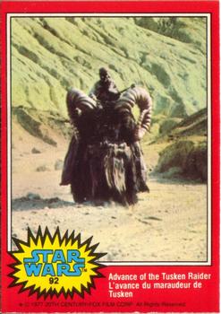 1977 O-Pee-Chee Star Wars #92 Advance of the Tusken Raider Front
