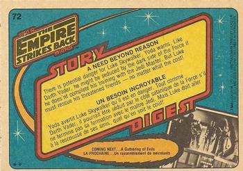 1980 O-Pee-Chee The Empire Strikes Back #72 A Need Beyond Reason Back